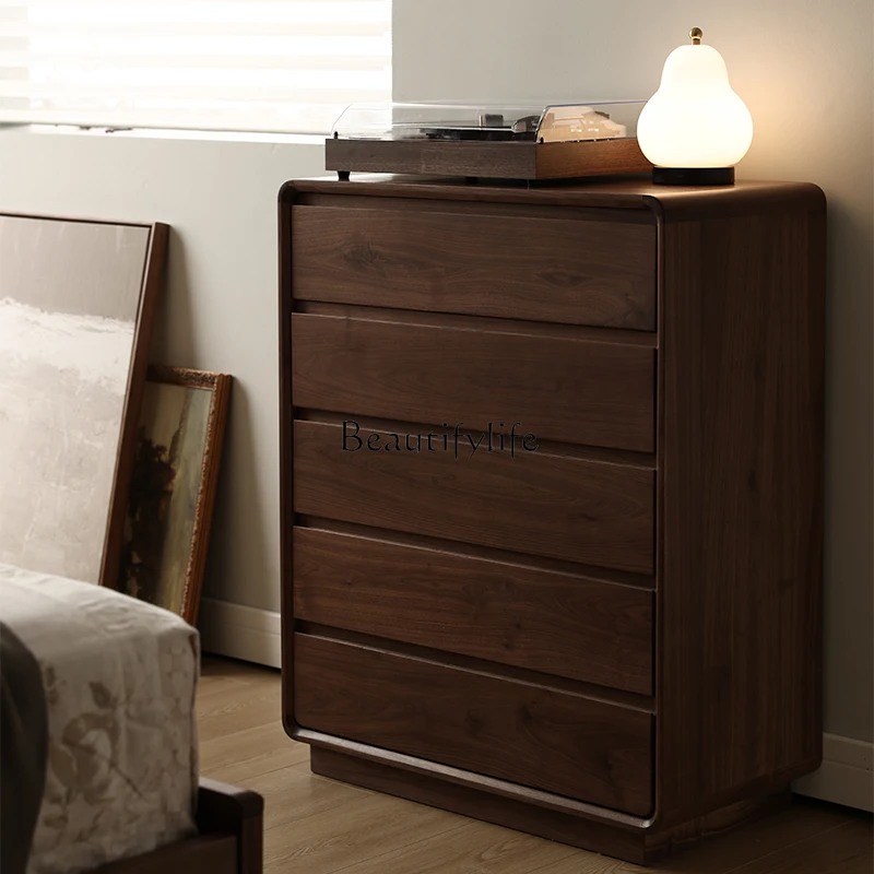 

Solid wood North American black walnut locker Nordic storage cabinet Modern simplicity