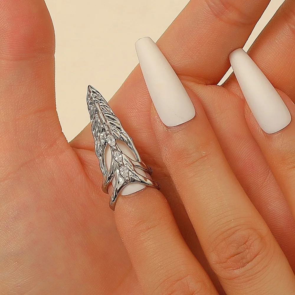 Fashion Elegant Gothic Ring Metal Rock Style Nail Ring Machinery Style Punk Punk Metal Jewelry Alternative Fashion
