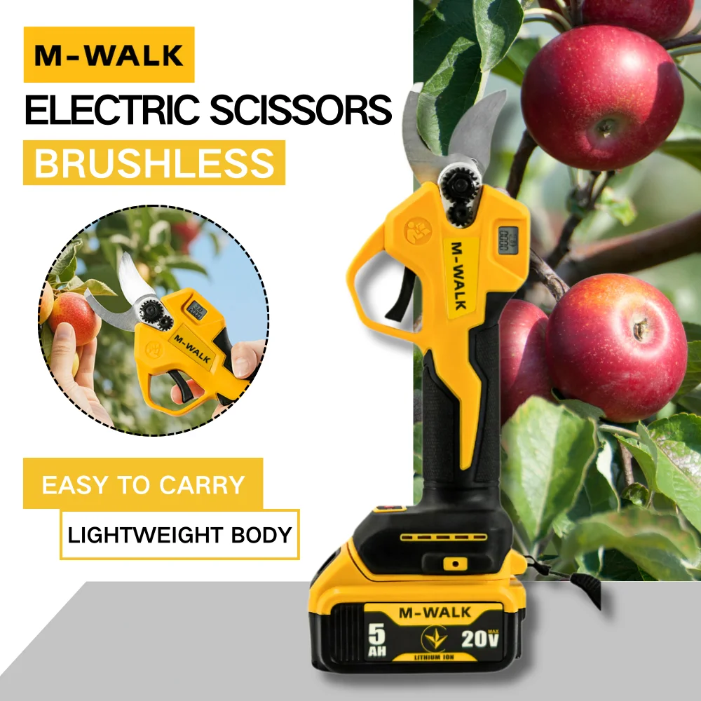 

For Dewalt 20V Battery Pin Electric Scissor 25mm Cordless Brushless Pruning Shears 2 Gear Fruit Tree Garden Bonsai Power Tools