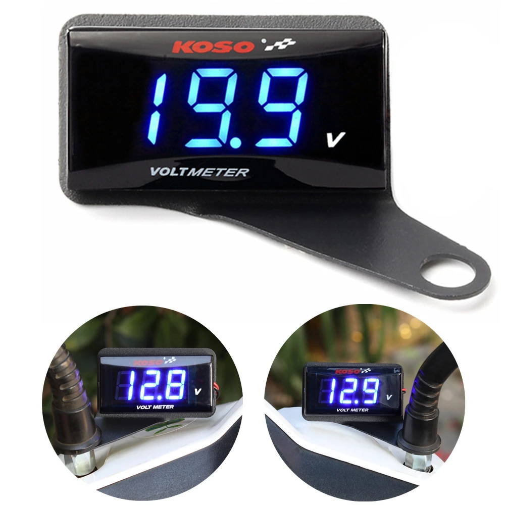 koso Voltmeter 12V Digital Voltage Indicator LED Display Voltmeter Panel Meter DC 9V-150V