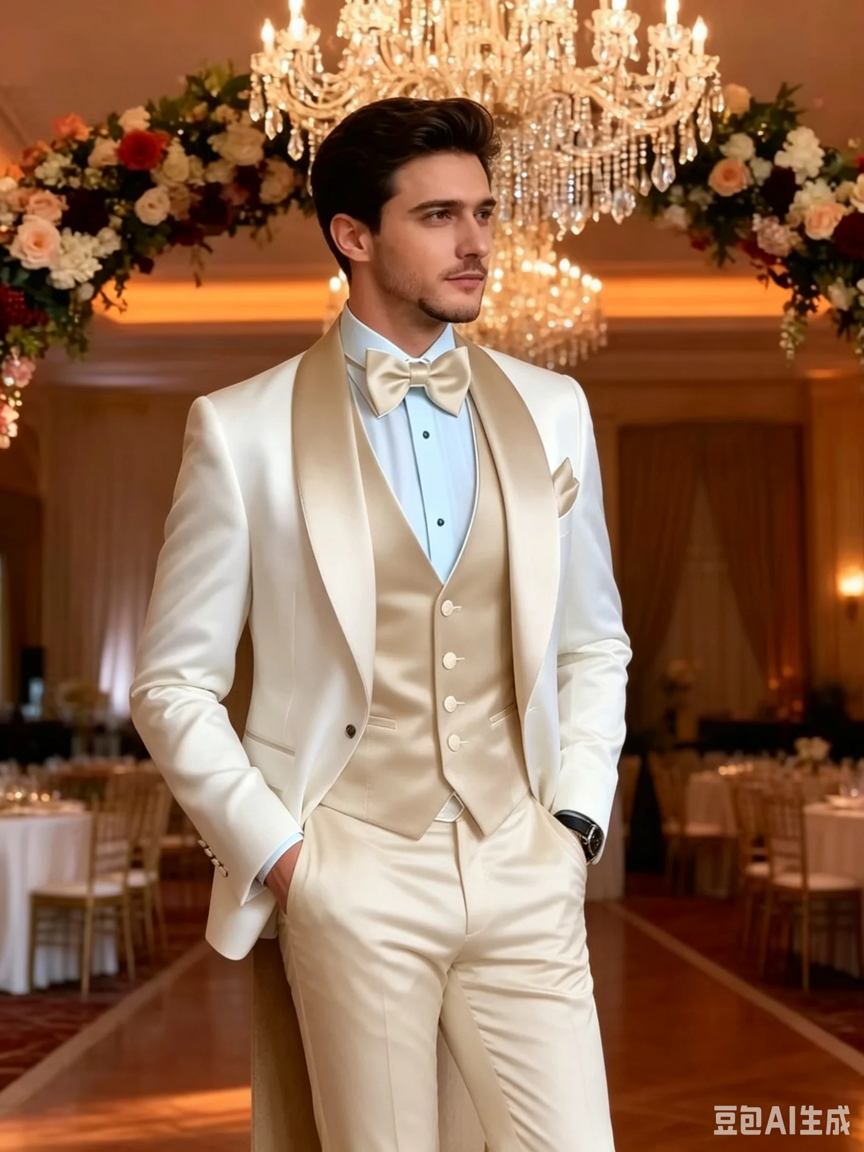 ชุดทักซิโด้สีกากีสุดหรูสำหรับผ - Men Accessories Elegant บทวิจารณ์และราคา
