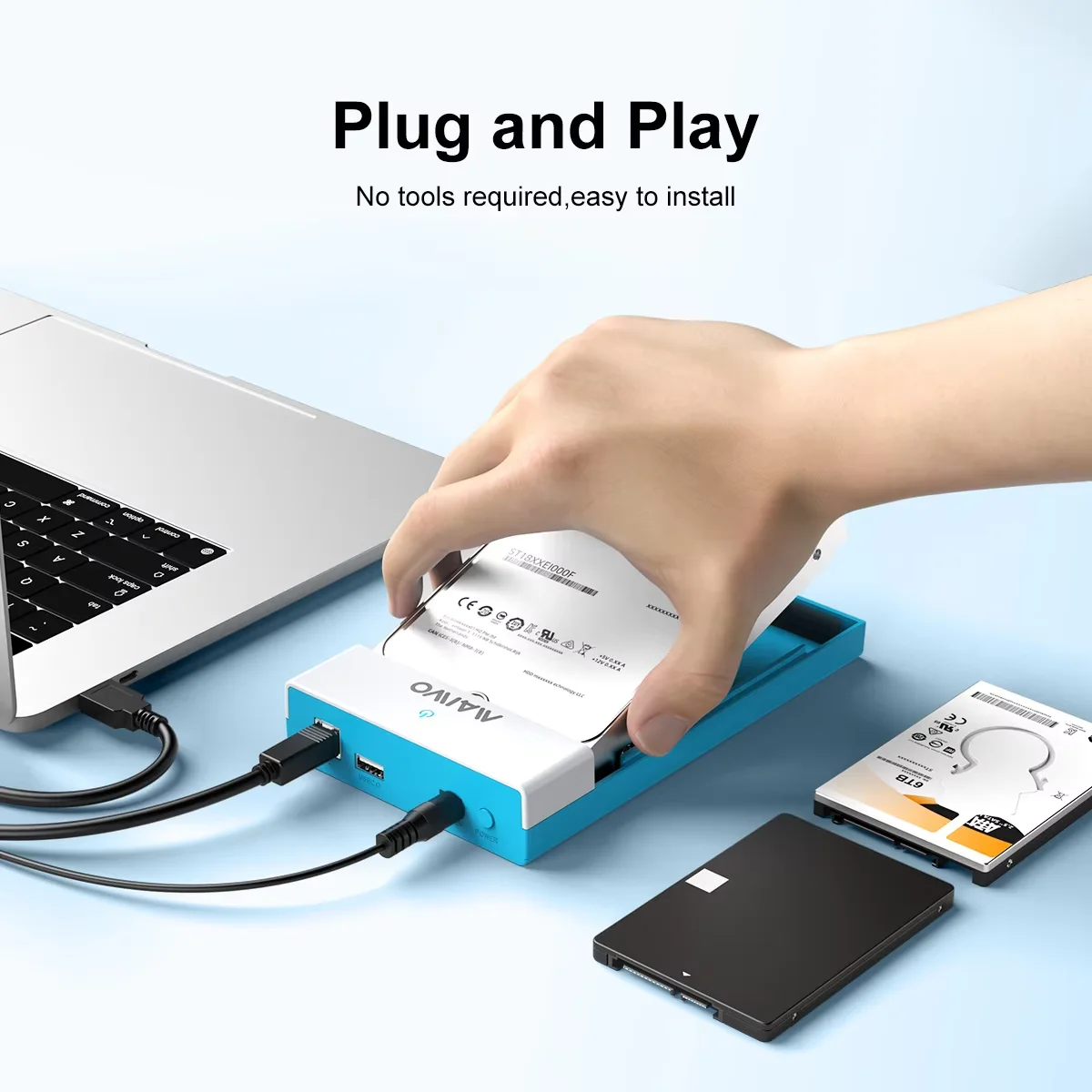 MAIWO 3.5" &2.5" SATA III / II / I HDD SSD Enclosure SATA To 24TB USB3.0 5Gbps Adapter External Hard Drive Enclosure for PC Case