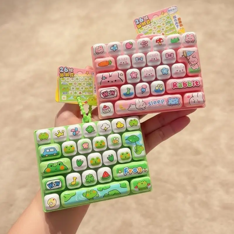 26 Grid Clicker Keycap Fidget Keychain Anti Stress Sensory Decompression Toy Mini Pocket Sized Party Favor Classroom Reward Gif