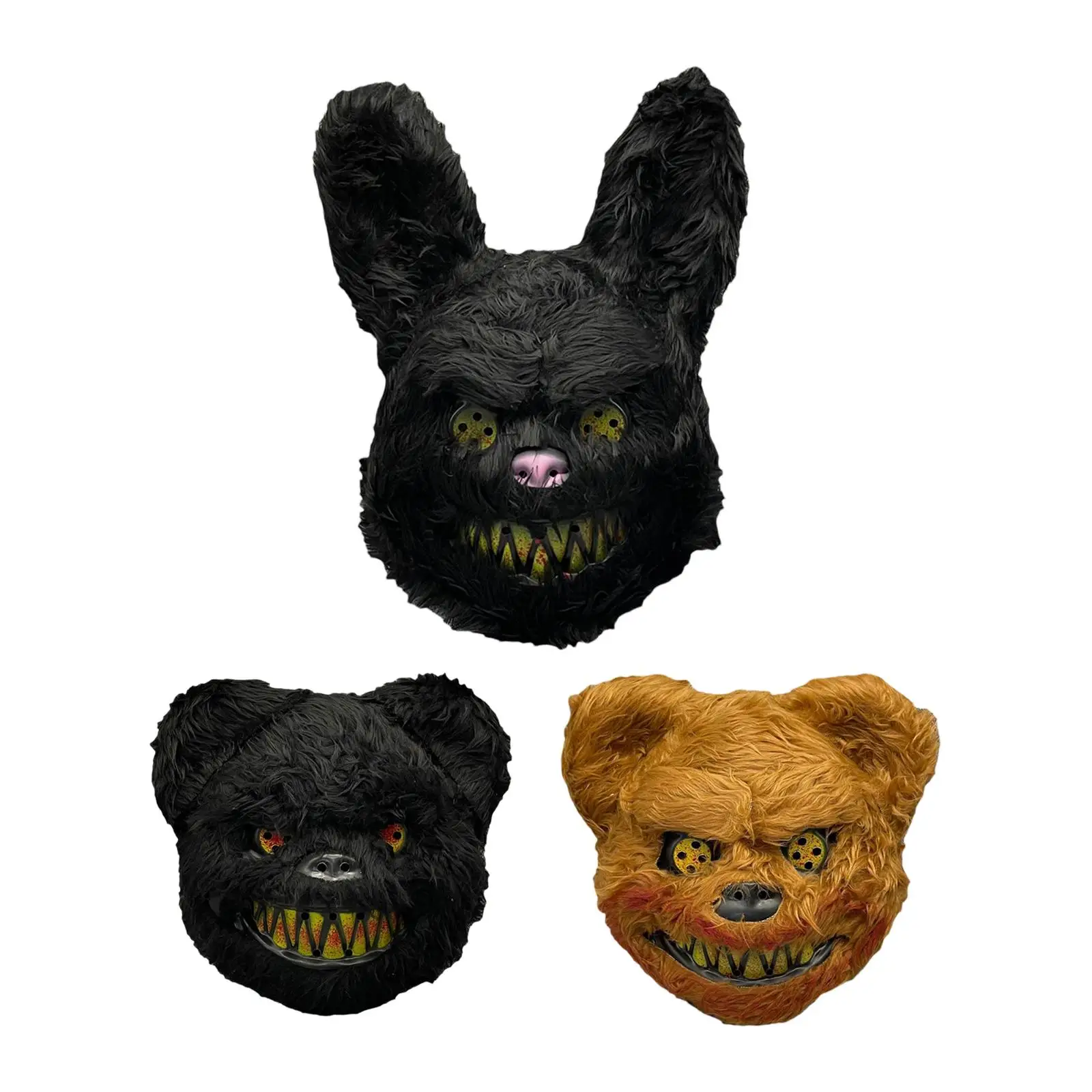 Plush Animal Head Mask Breathable Party Halloween Animal Mask Costume Cosplay for Carnival Masquerade Festival Adults Kids Rave