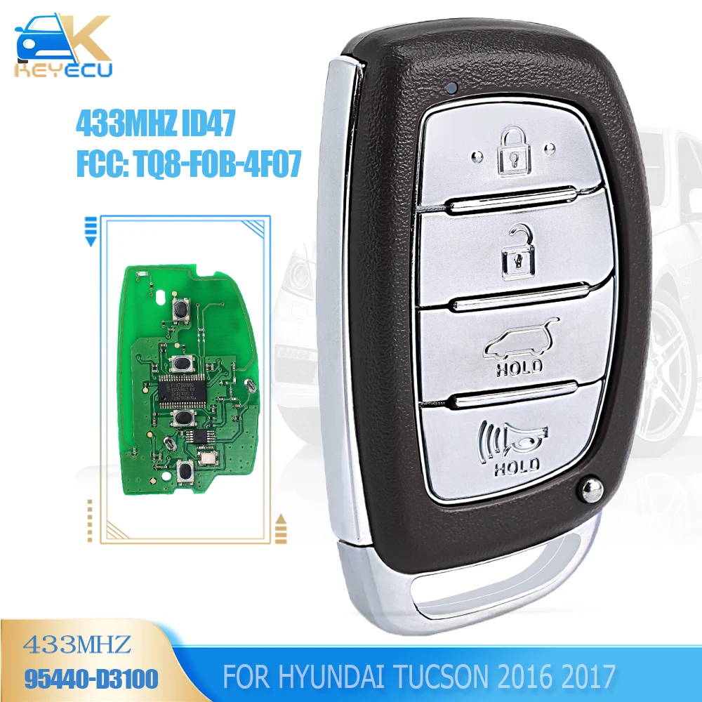 

KEYECU 95440-D3100 Smart Remote Key FOB PROX 434MHz ID47 for Hyundai Tucson 2016-2017 FCC ID: TQ8-FOB-4F07