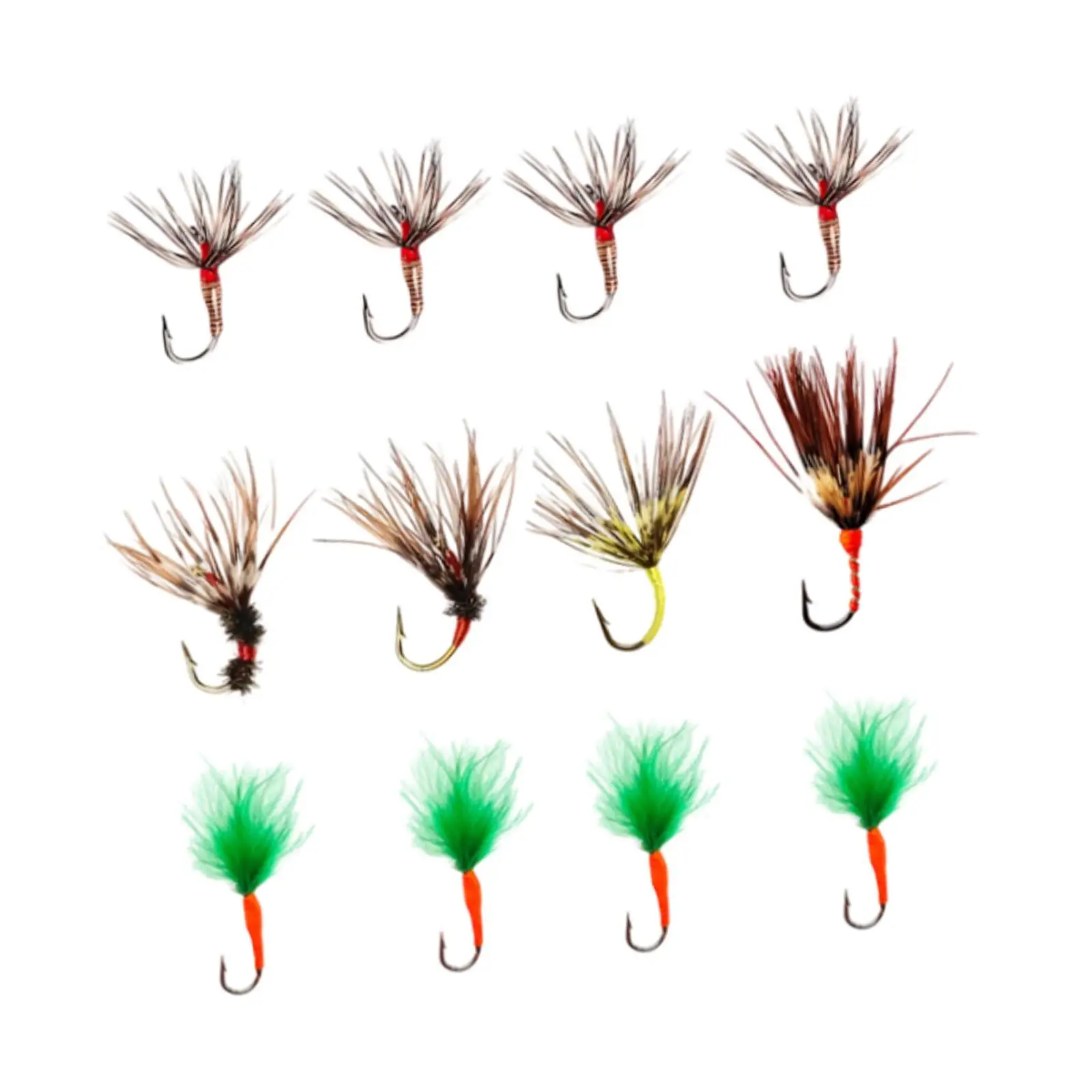 12x Fly Fishing Lures Trout Lures with Sharp Hooks for Perch Walleye Sunfish