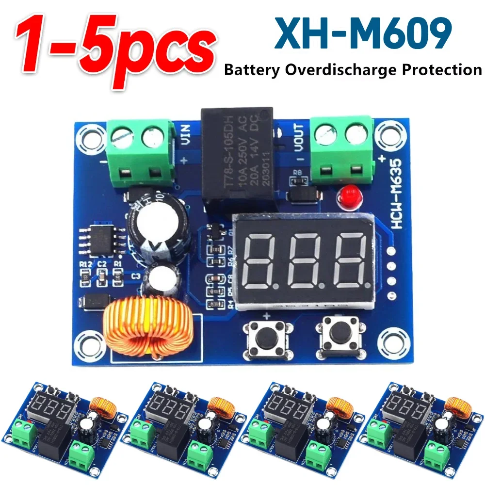 1-5pcs XH-M609 DC 12V-36V Charger Module LED Digital Display Low Voltage Disconnect Switch Cut Off for 12-36V Lithium Battery