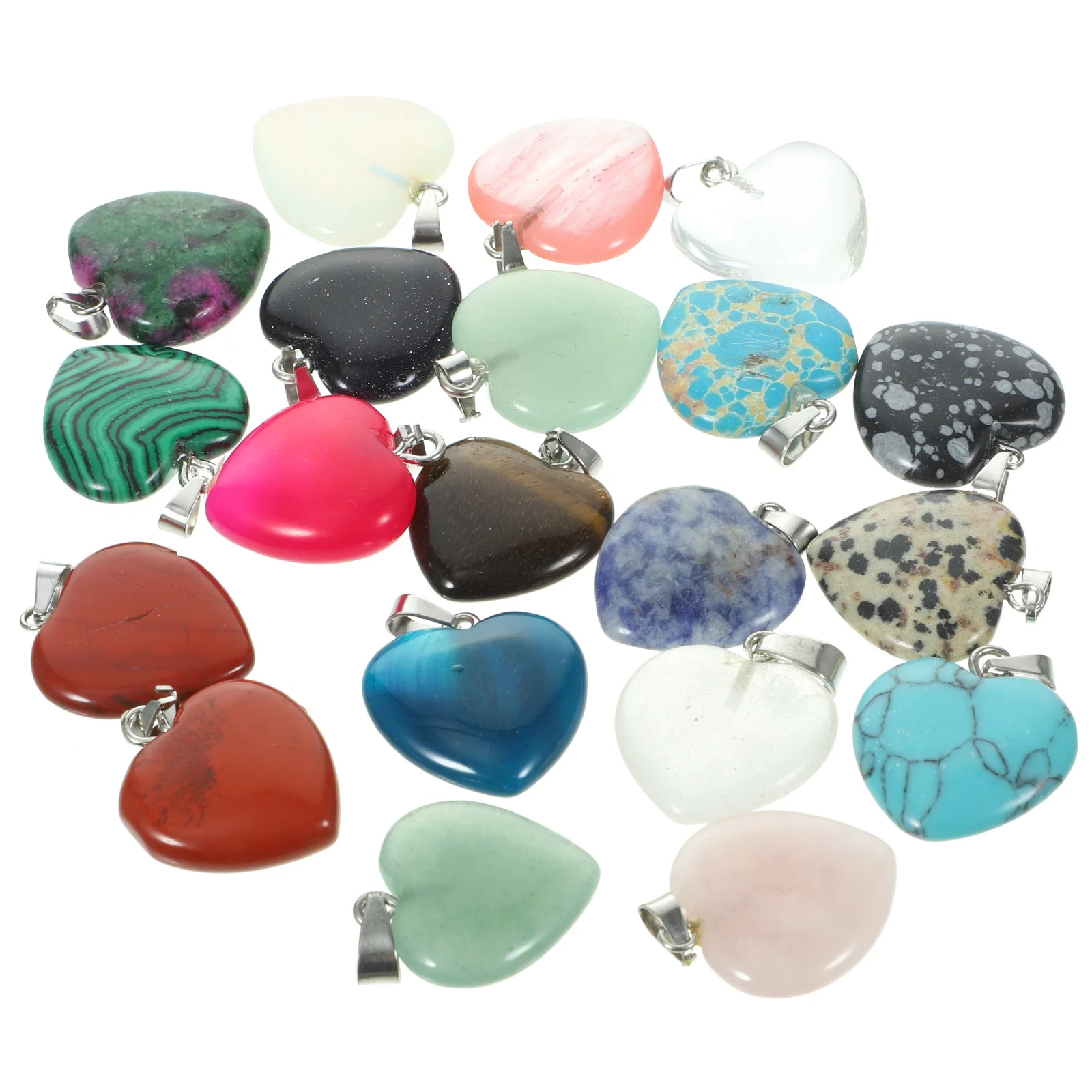 

20Pcs Crystal Heart Shaped Pendant Necklace Accessory Adorable Charm Decor for Crafts Necklace Pendant Bracelet Decor