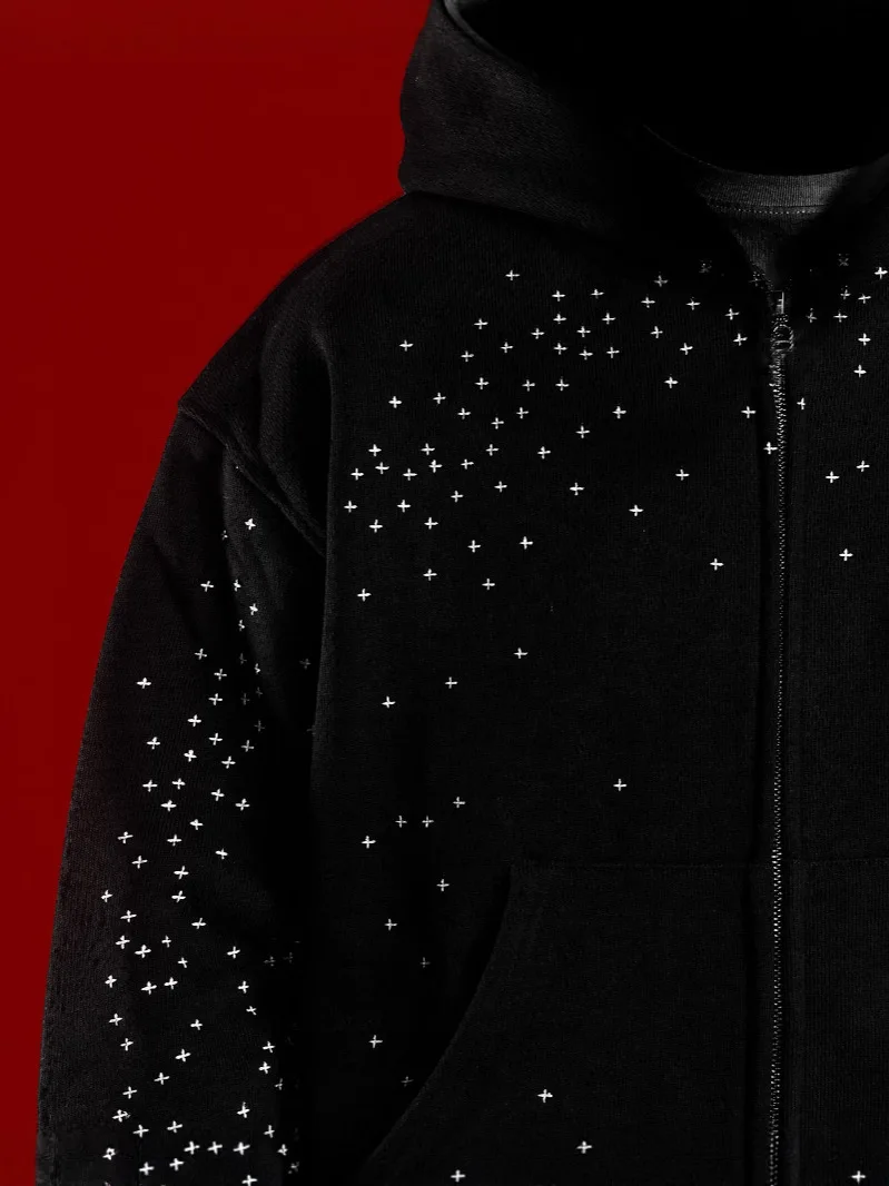 القوط نمط هوديي سستة Y2g نمط شارع العليا المألوف فضفاض تنوعا الخريف والشتاء الدافئة هوديي المرأة INS نمط #4