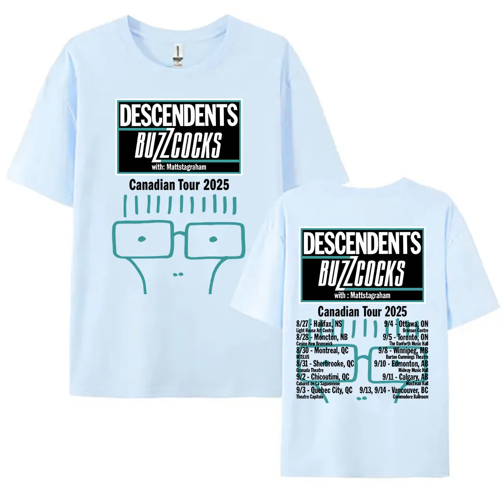 أحفاد الجدد يحصلون Buzzcocks للجولة الكندية 2025 تي شيرت الرجال ملابس قصيرة الأكمام الصيف القطن بلايز الفرقة الجرافيك طباعة