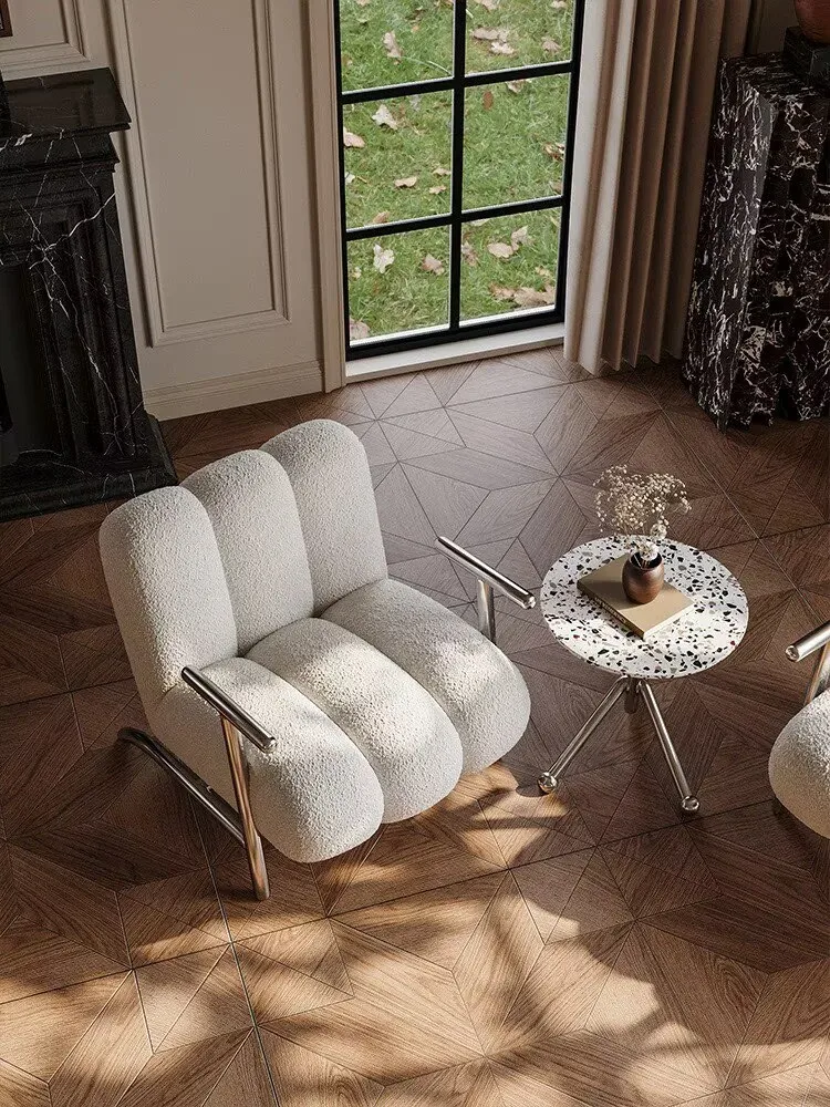 

Одноместное кресло-софа из овечьего велюра, кресло для отдыха, мебель для гостиной, кресло с подлокотниками, кресло для досуга, роскошный дизайн, кресло с подлокотниками.