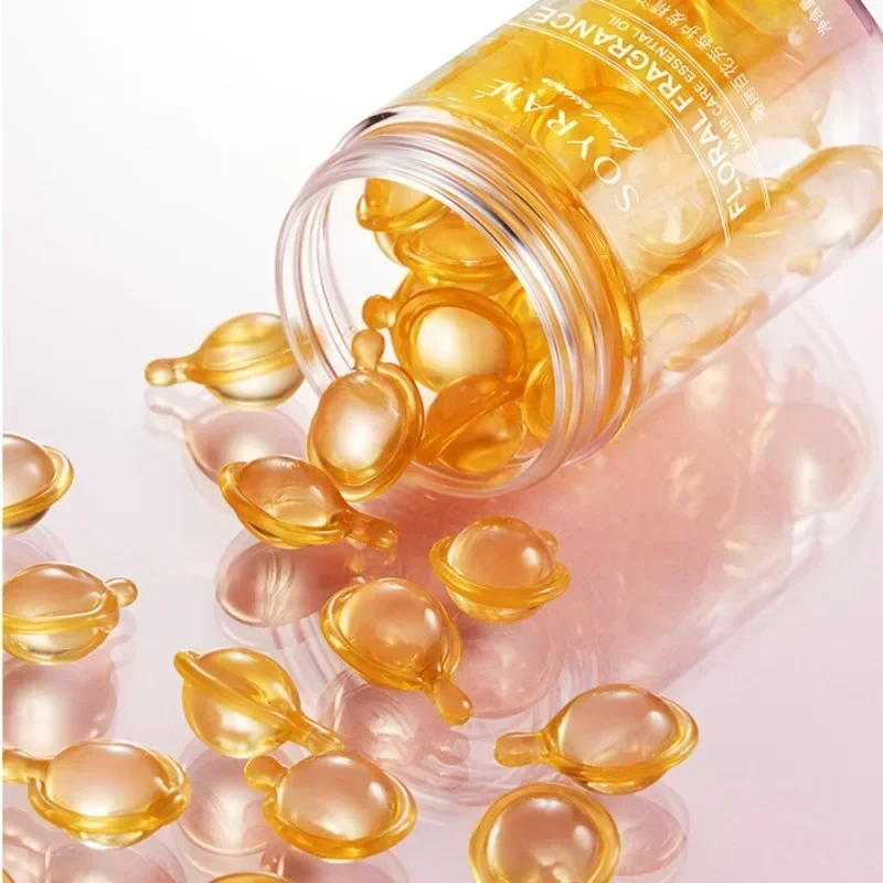 30 قطعة زيت الورد العطري السلس حريري الشعر فيتامين كبسولة علاج مغذي إصلاح مصل الشعر التالف تعزيز