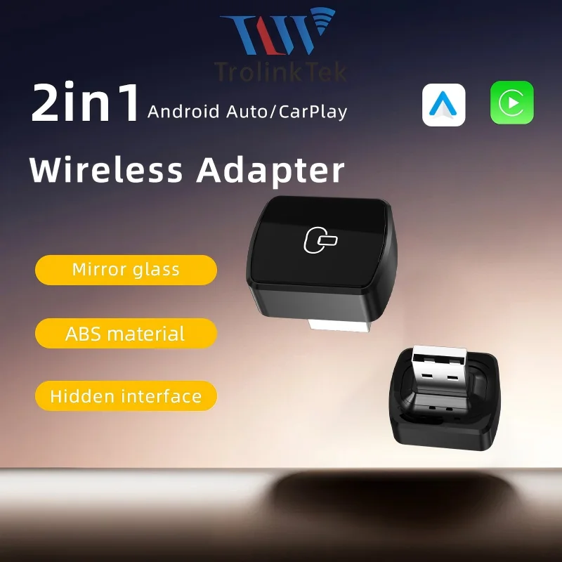 

2in1 Wireless CarPlay Adapter Android Auto Wired to Wireless Automatic Connection AI Smart Box for All Cars With Wired CarPlay