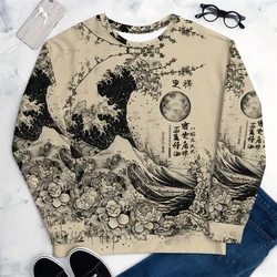 Pullover Sweatshirt For Men Japanese Style Graffiti 3D Printed Long Sleeve Tops Oversized Street Hip Hop O-Neck Casual Hoodies