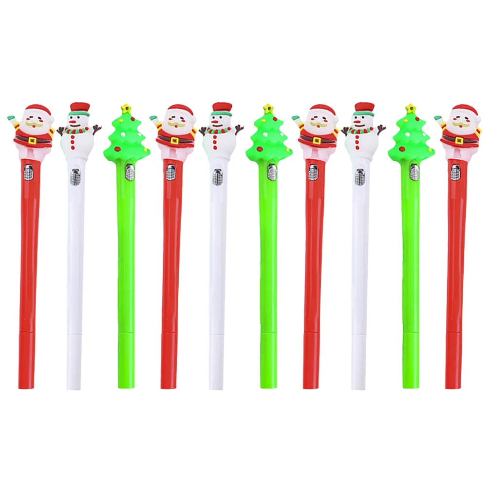 10pcs Christmas Gel Pens Light Up Multipurpose Cute Pen For Writing Note Taking Students Stationery Gift Portable Signature Tool