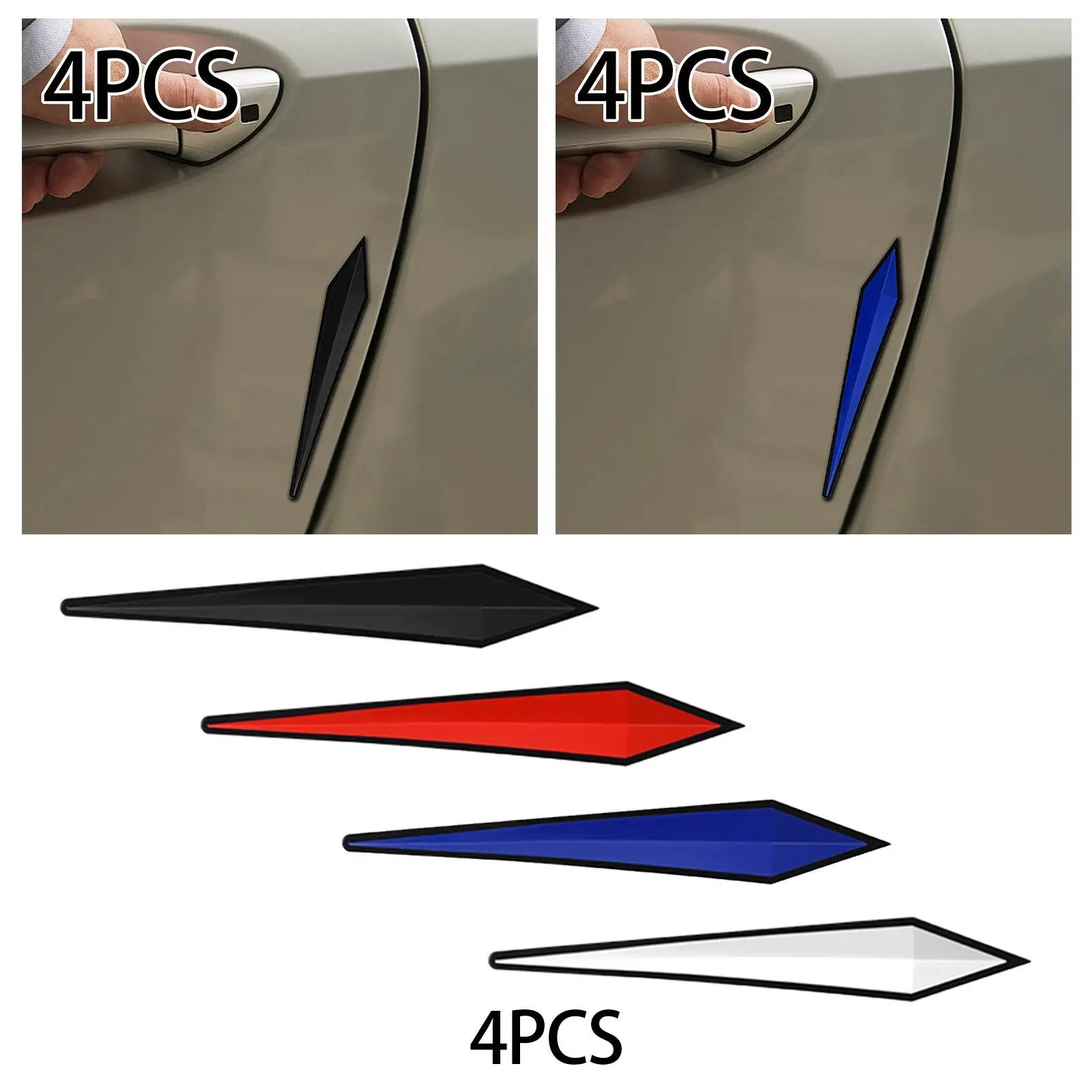 4x bandes anti-collision génériques pour voiture, autocollants décoratifs auto-adhésifs pour pare-chocs de voiture, rétroviseurs latéraux, autocollants de protection pour véhicules