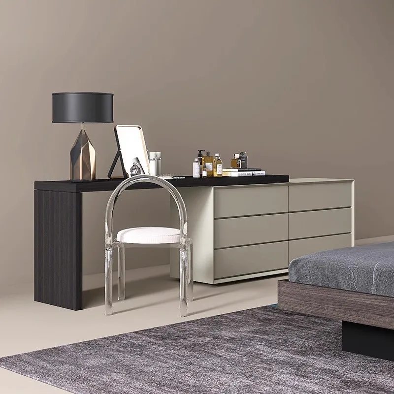 

Filing Cabinets Makeup Vanity Table Luxury Cosmetics Stool Mirror Dressing Table Bedroom Wood Penteadeira Postmodern Furniture