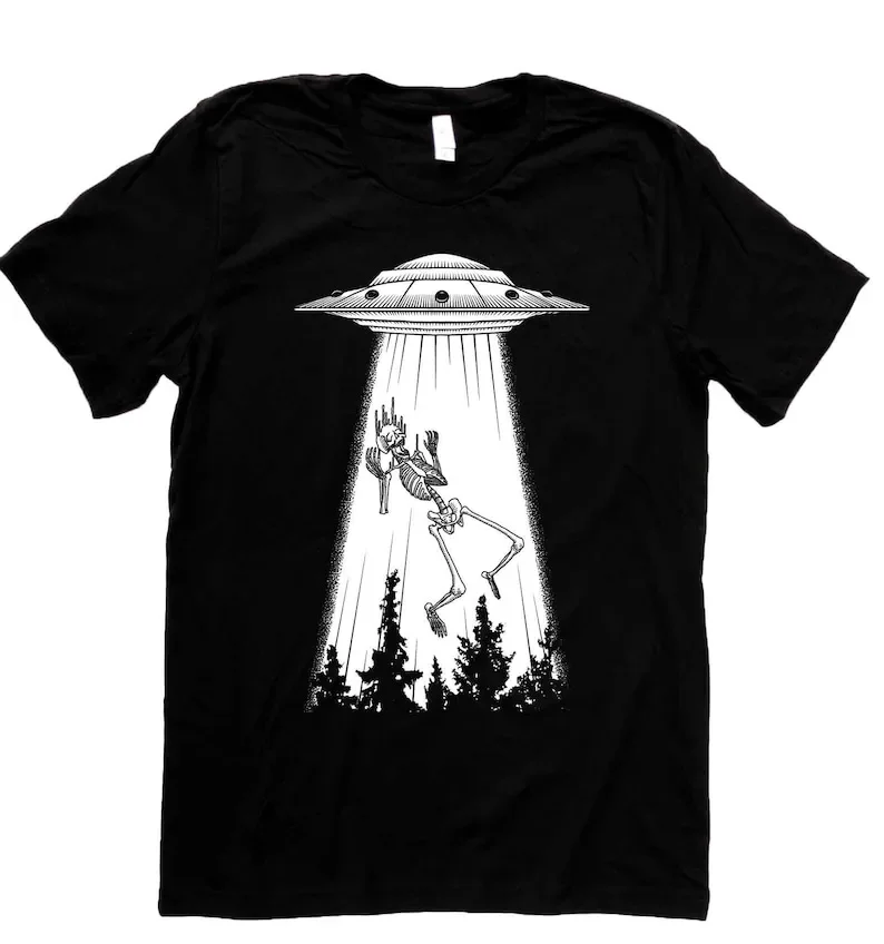 

Alien ufo skeleton abduction x files x-files I want to believe handmade shirt