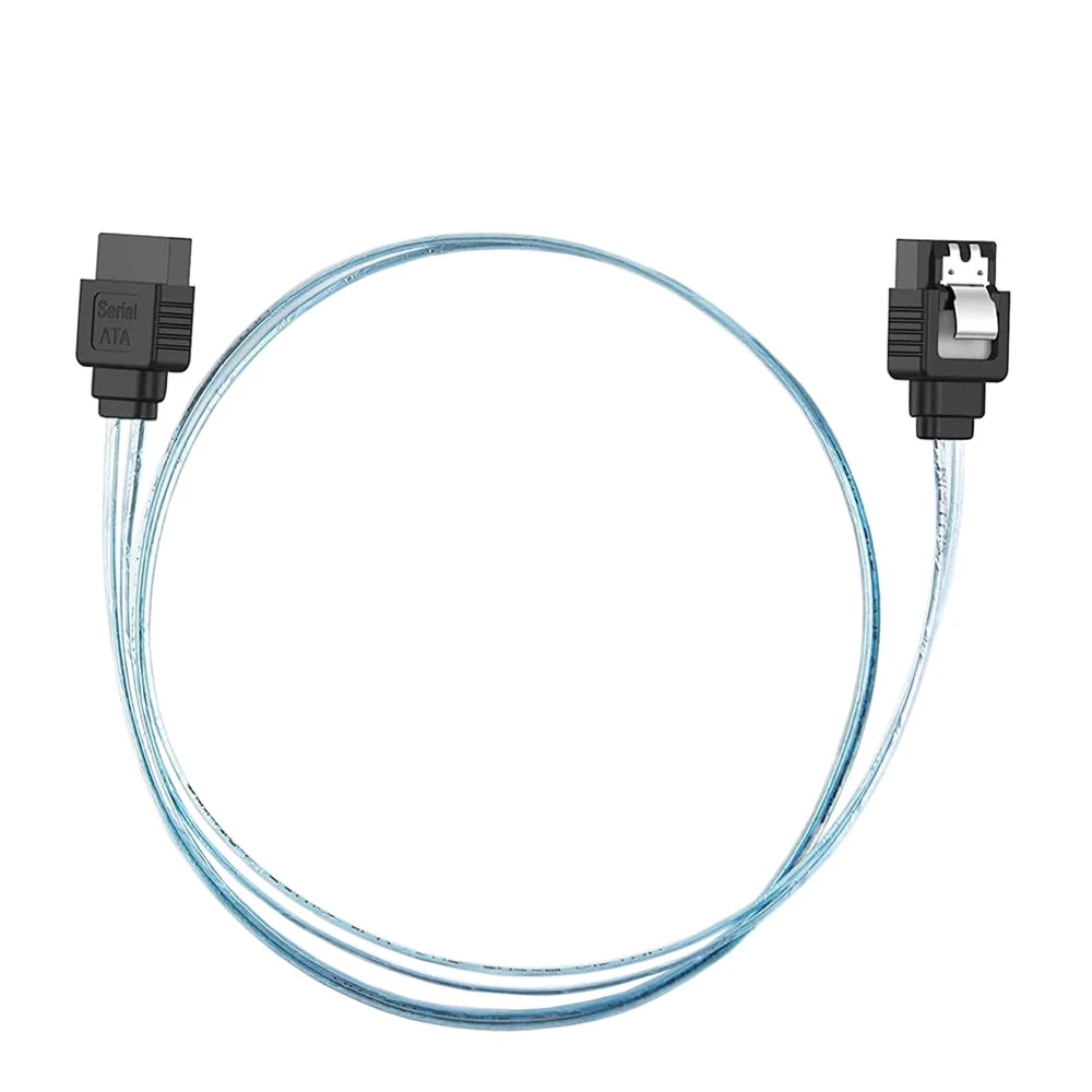 SATA Cable III to SATA III Straight 12Gbps HDD SDD Data Cable with Locking Latch Compatible for SATA HDD, SSD, CD Driver
