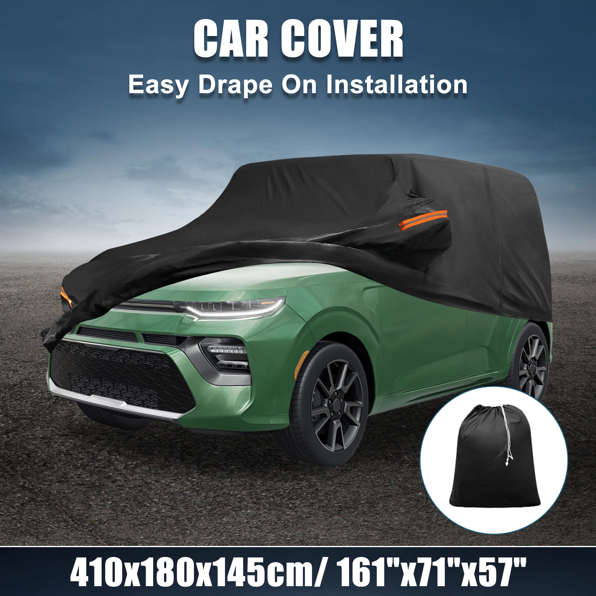 

X Autohaux Car Cover for Kia Soul 2009-2024 210D-PU Oxford Outdoor Full Car Cover All Weather Sun Protection with Zipper