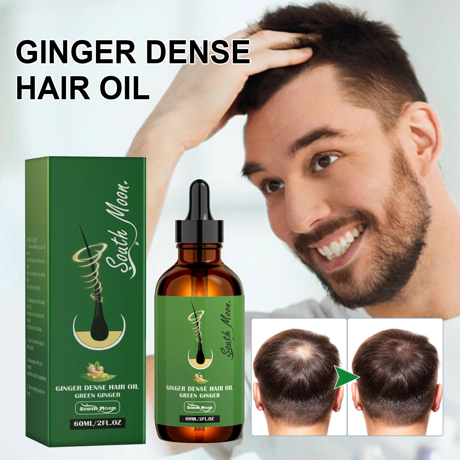 

Ginger Dense Hair Essential Oil Hair Repair Dry and Damaged Hairs Anti-Fall Strong Hairs Fixing Essential Oil Hair Growth Oil