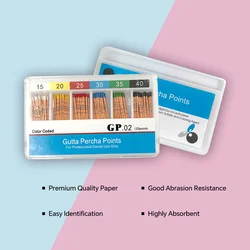 1Box Dental Gutta Percha Points Gapadent Gutta Percha Points Taper0.02 Size 15#/20#/25#/30#/35#/40#/15-40#