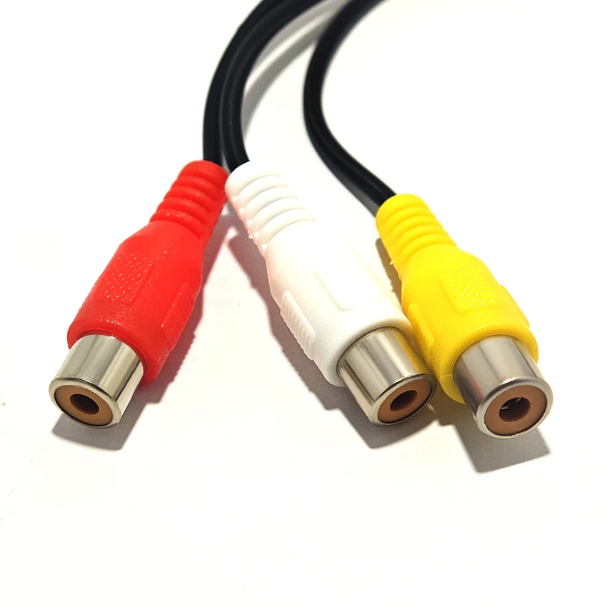 

3.5mm 4-Pole Male To 3RCA Female Jack Cable Video Component AV Adapter Cable For AV Video and Audio TV Red White And Yellow Head