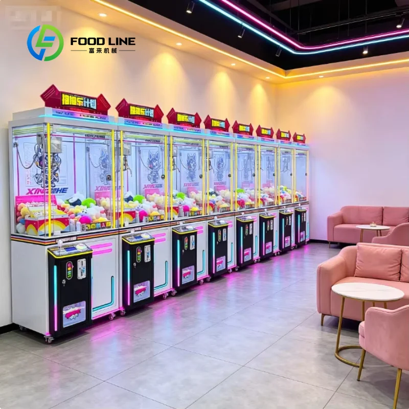 9pc customized commercial crane game toy grabber wholesale metal construction push‑claw mechanism for adult kids arcade center
