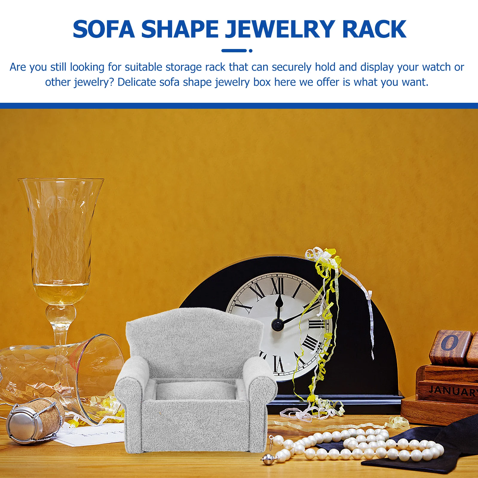 

Sofa Shape Jewelry Storage Box Display Stand Bangle Bracelet Watch Organizer Holder Elegant Compact Portable Stable Base Bedroom