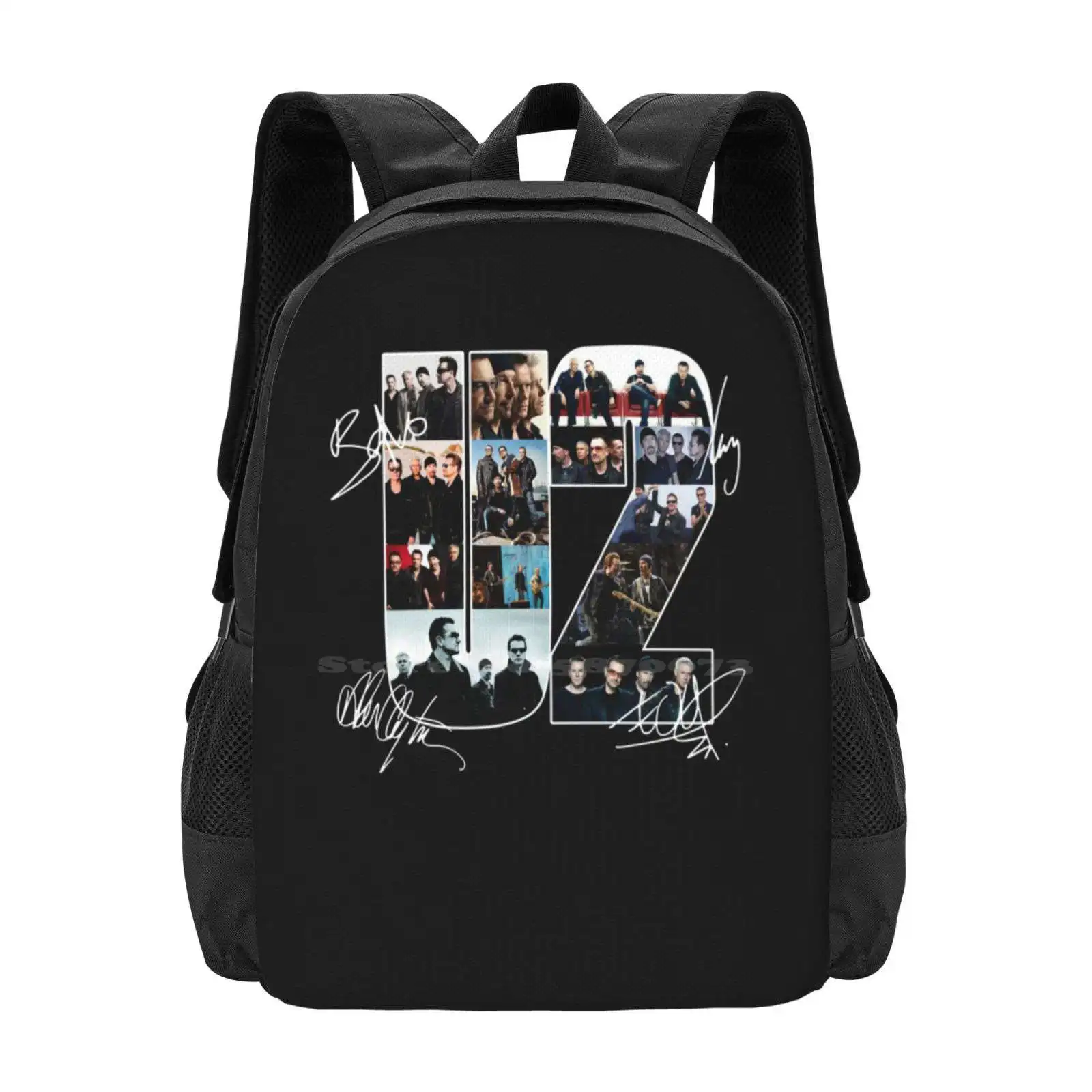 Ú2 Rock Band Signatures Hot Sale Schoolbag Backpack Fashion Bags Ú2 Band Signatures