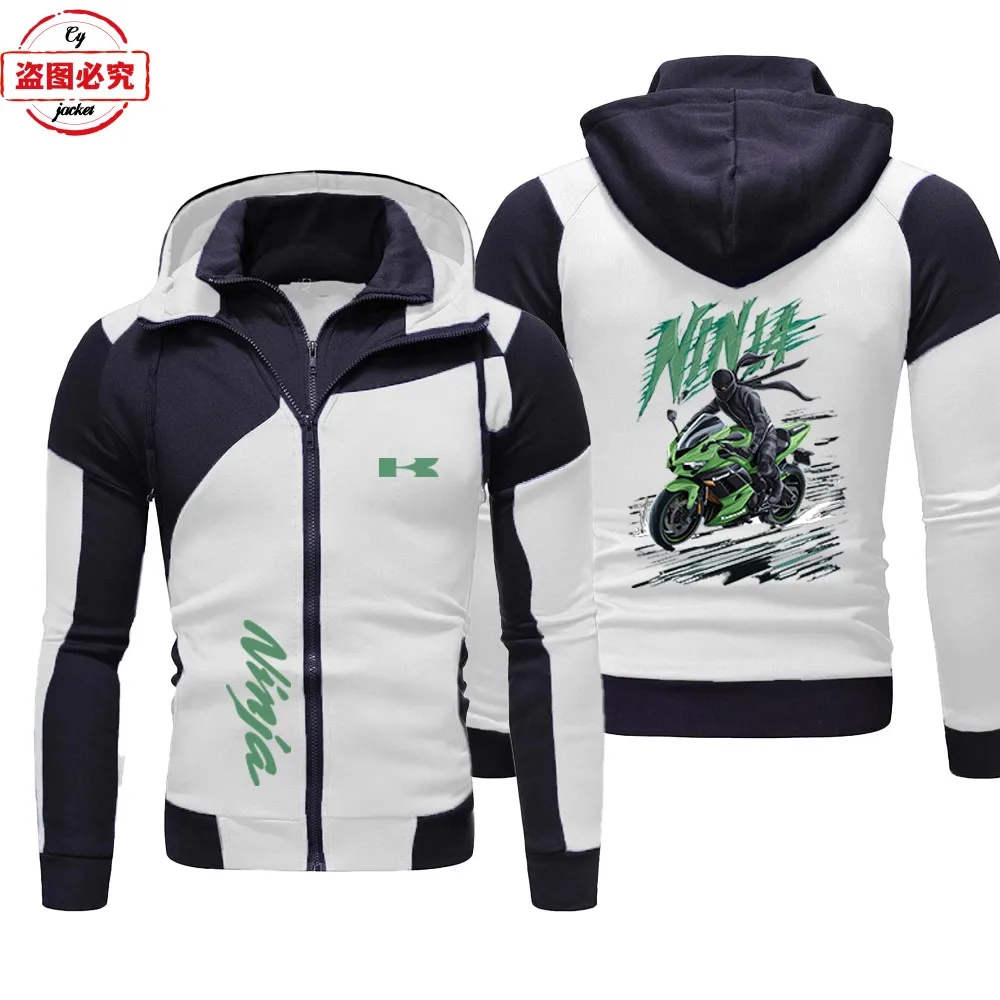 Ninja printed logo locomotive jacket racing suit loose men's top casual Ninja sweater work suit group suit