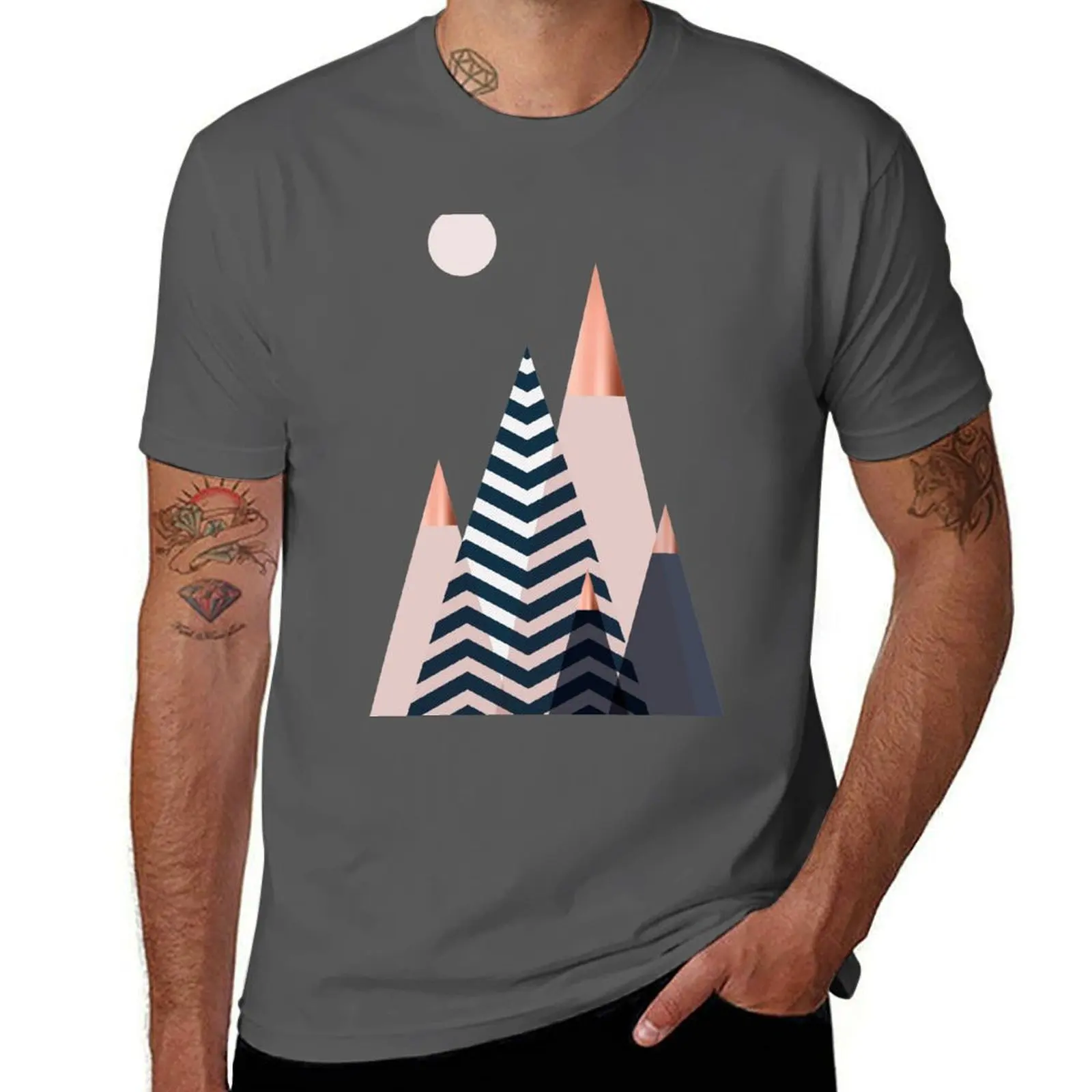 

Scandinavian Mountains T-Shirt summer tops plus sizes blue lock t shirts men