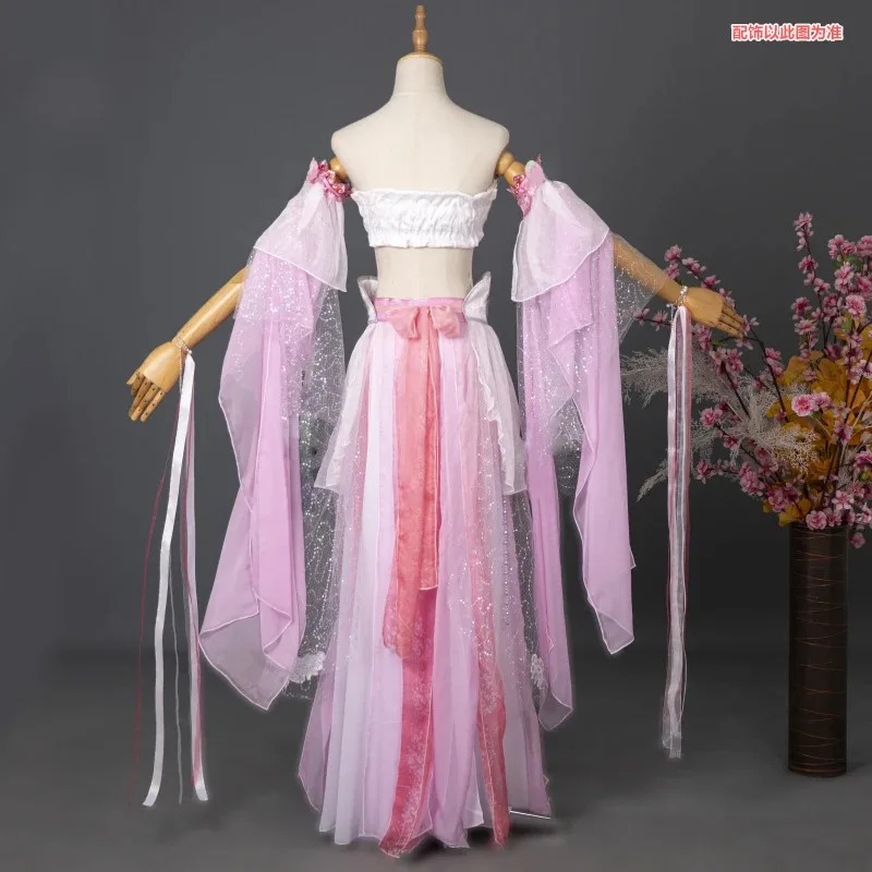 

DY20Ruoshuifang Feitian Hanfu Fairy Косплей Костюм Древнее танцевальное платье Розовый сценический настенный шарф Платье для девочек Милое платье Хэллоуин25