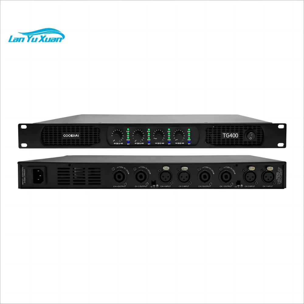 

TG400 High Quality 900Watt *4 Channel Digital Audio Power Amplifier 1U Digital Amplifier for Outdoor Stage Performance