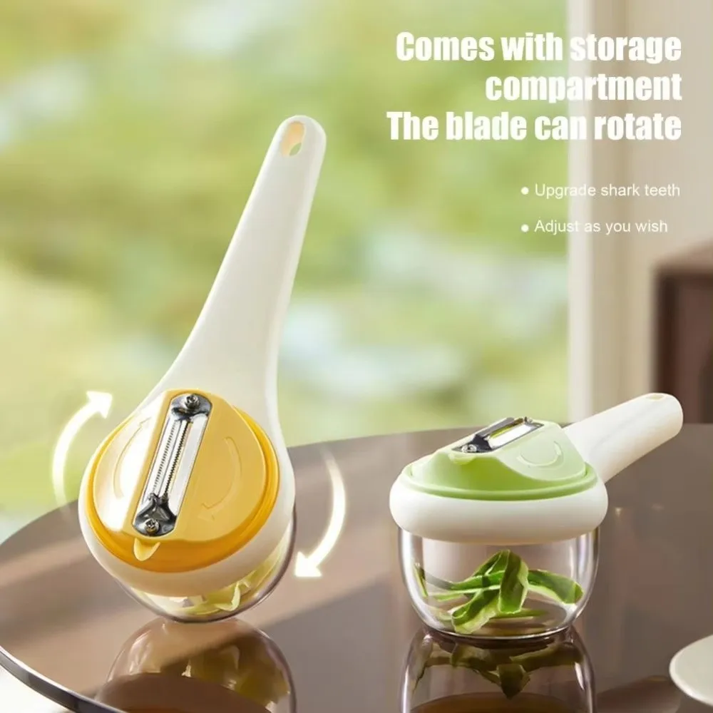 Splash-proof Storage Type Vegetable Peeler Ergonomic Efficient Fruit Peeler Tools Non-Slip Handle Hanging Fruit Scraper Potato