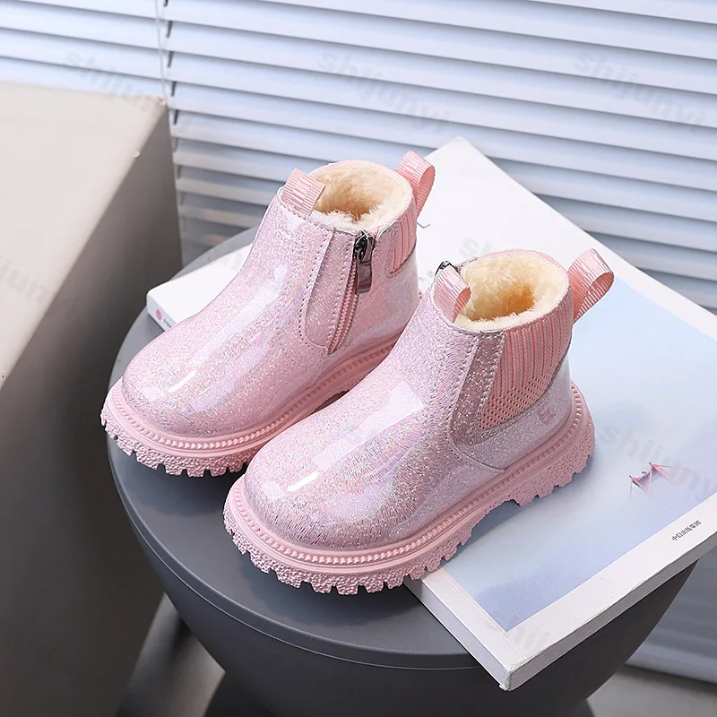 أحذية الفتيات الموضة الدافئة المخملية عالية الجودة أحذية الثلوج 2025 الشتاء للأطفال متعددة الاستخدامات مريحة أفخم عدم الانزلاق منصة الأحذية القطنية #4