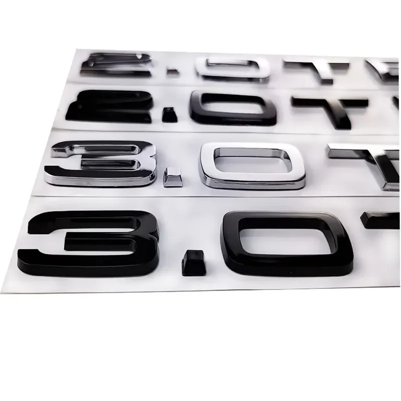 Chrome Black ABS Letters 2.0 TDI 3.0 TDI Rear Boot Trunk Logo Badge Emblem Sticker Decal for A3 A4 A5 A6 Q3 Q5 Q7 S7