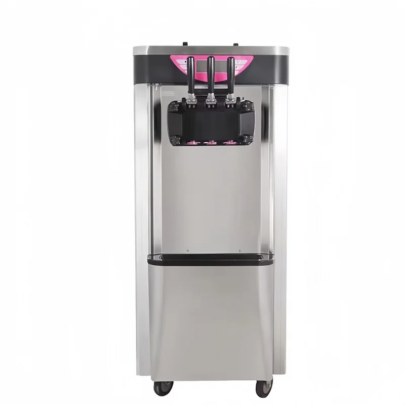 Commercial Automatic Soft Serve Ice Cream Maker Machine New Home Use Three Flavors Yogurt Milk Chocolate Water Economical Motor