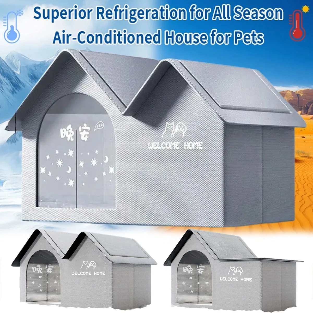 

1 Piece Pet Air Conditioning House Small Middle Cat Dog Air Conditioning House Cooling Warm Nest Dog Dog Four Seasons Pet House