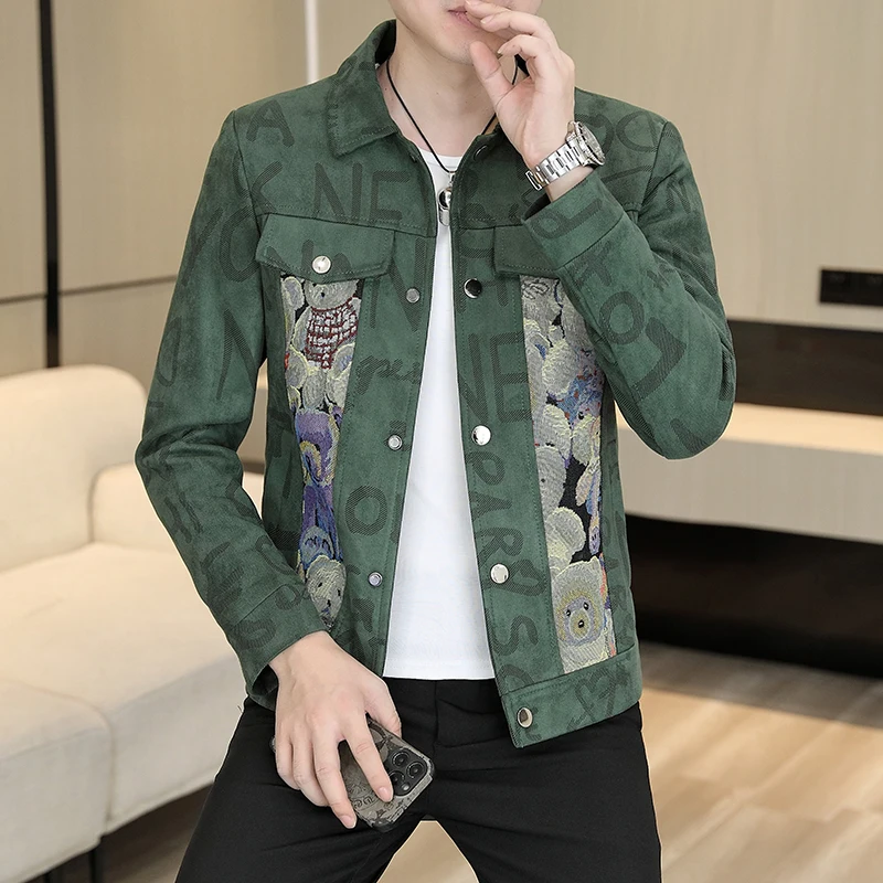 

New Jacket Men's Fashion Casual Jacket New Korean Casual jacket Stylish and handsome suit jacket National style embroidery Jacke