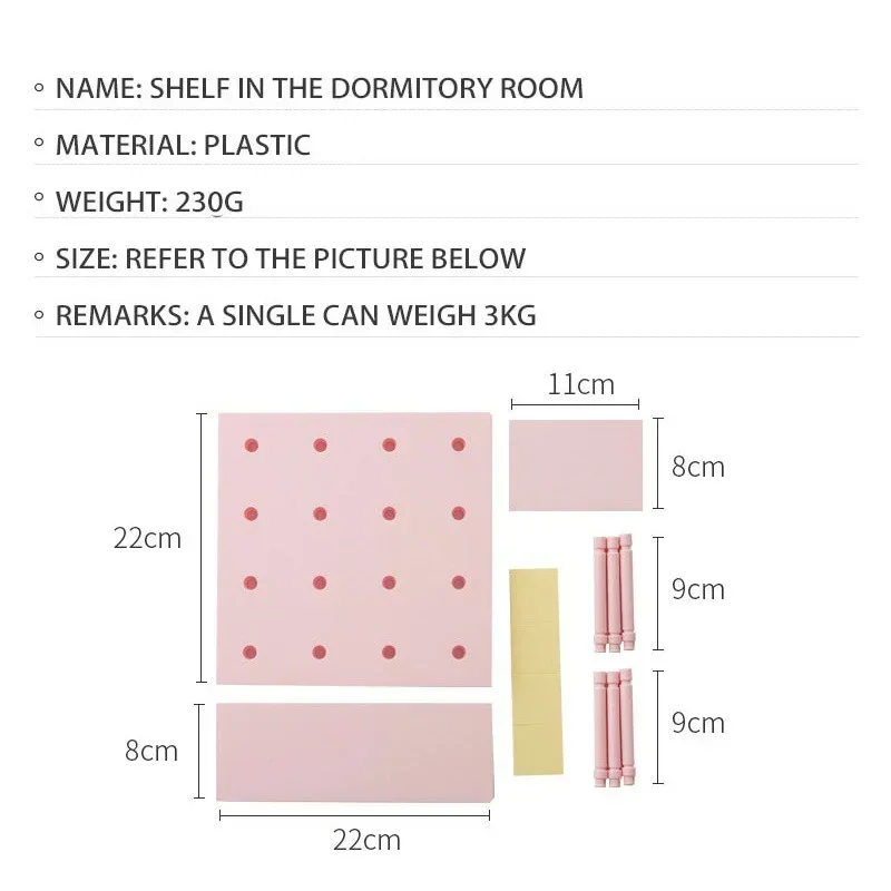 Punch-Free Pegboard Wall Organizer Shelf 5