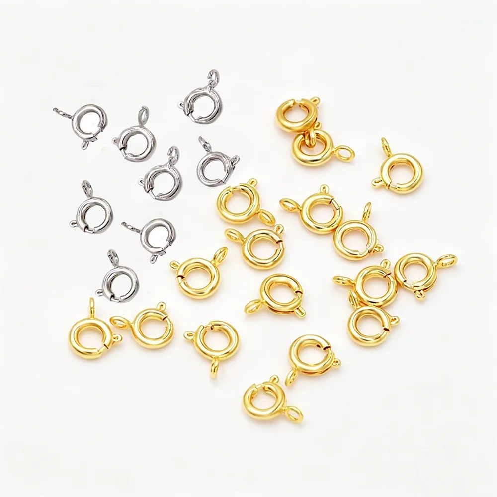 10pcs/lot Gold Plated Lobster Clasps Round Claw SpringClasps Hooks for Bracelet Necklace ConnectorsDIY Jewelry Making