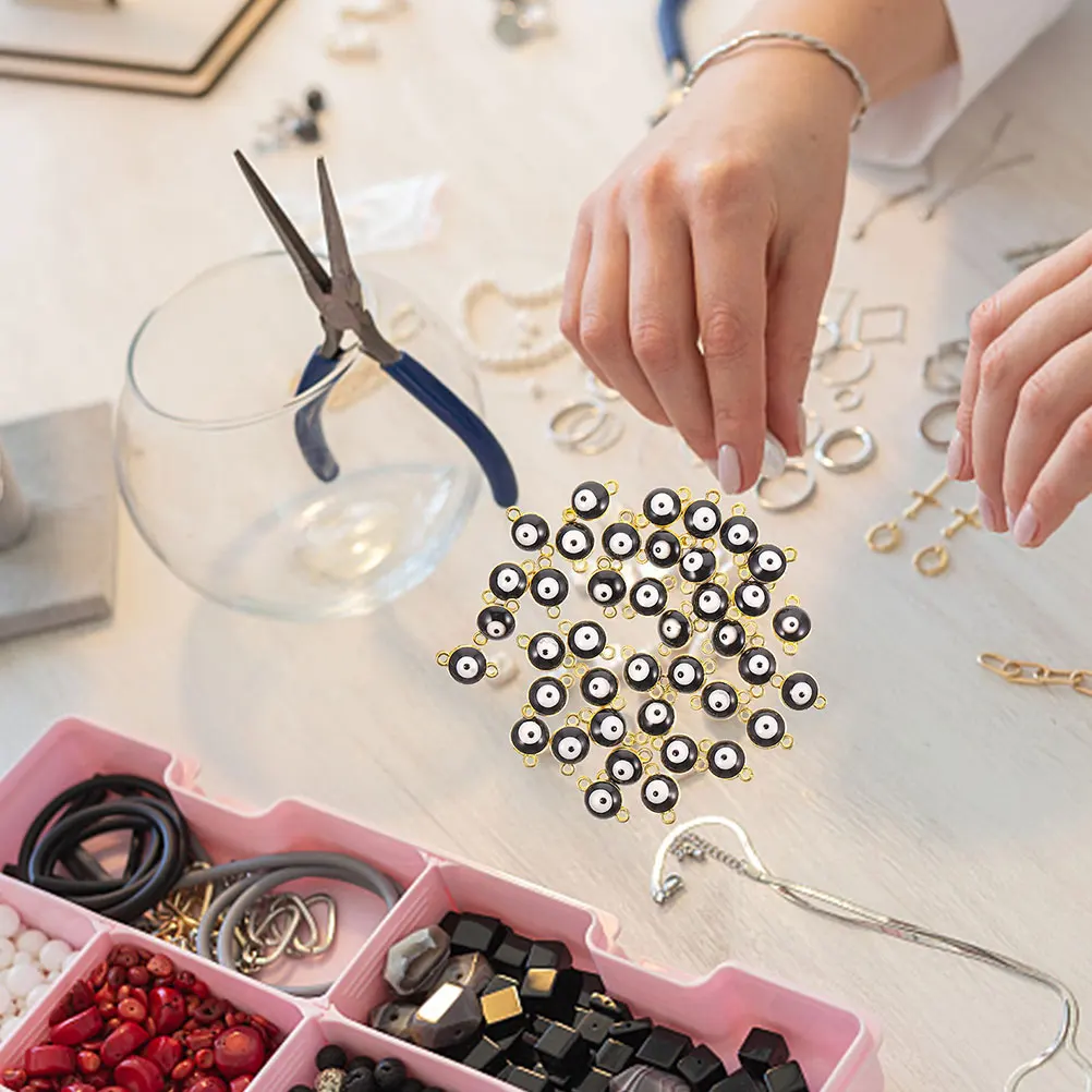 

40 Pcs Evil Eye Charms Necklace Bracelet Making DIY Alloy Beads Jewelry Craft Accessories Women Girls EnamelevilEyeBracelet