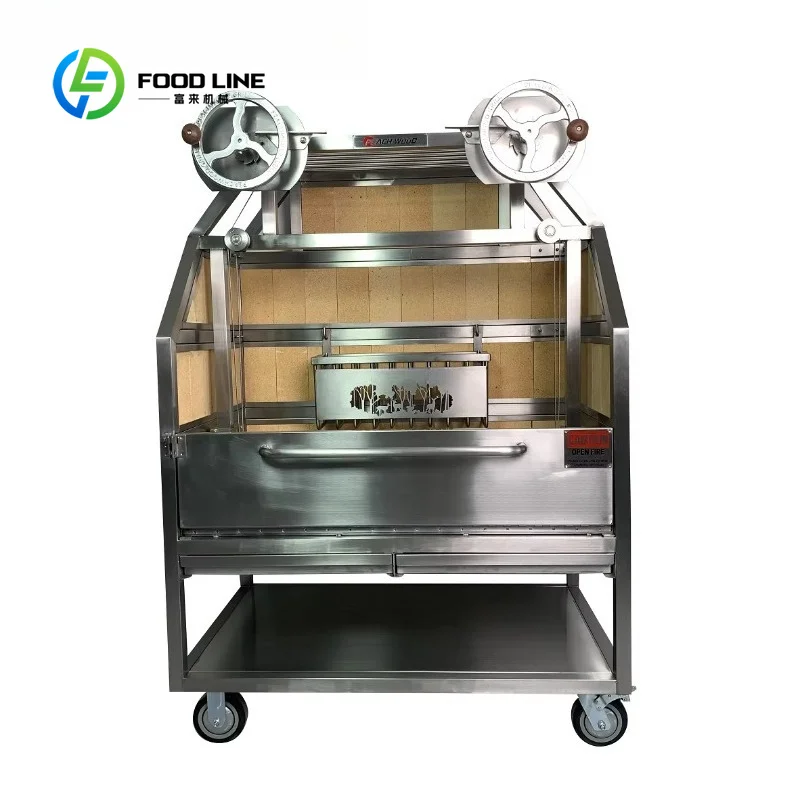 Customized parrilla charcoal roaster santa maria grill anti‑corrosion metal large cooking area for hotel restaurant service