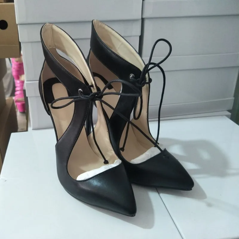 Ronticool Handmade Women Pumps Sexy Stiletto High Heels Pointed Toe Elegant Black Banquet  Prom Shoes Women US Plus Size 5-13