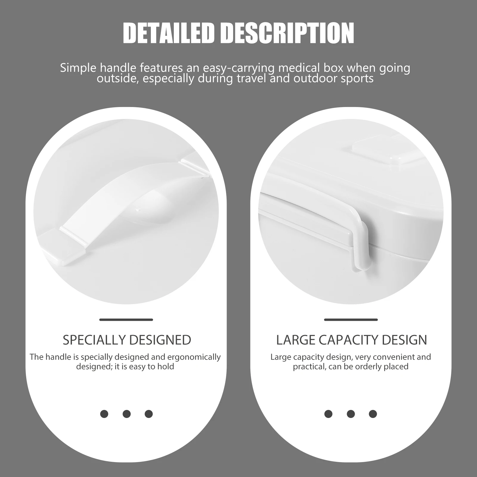 1Pcs Medicine Chest Large Capacity Portable Household Storage Organizer First Aid Box Travel Outdoor Handheld Medical Kit