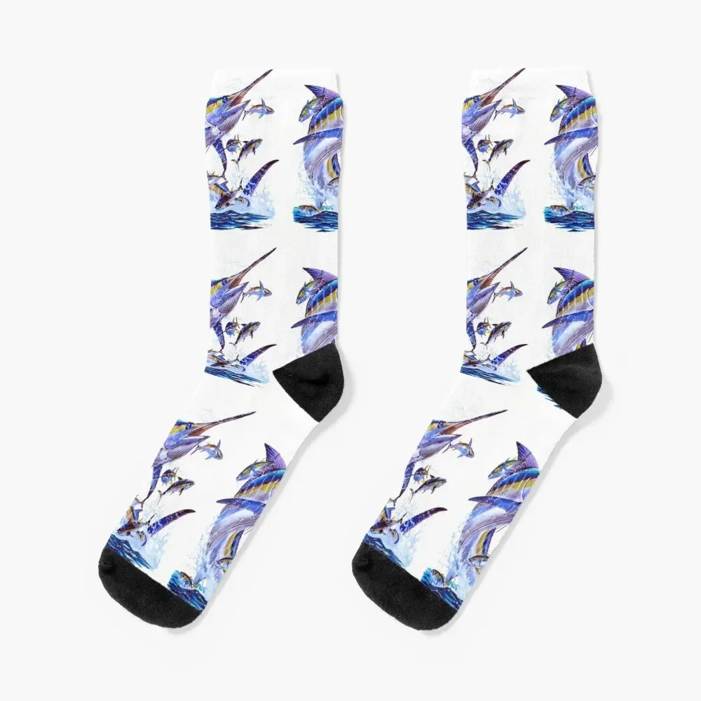 

blue marlin and tunas Socks designer Thermal man winter anti slip football Male Socks Women's