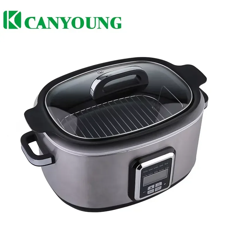Multifunctional Electric Cooking Pot Stainless Steel Household Kitchen Appliance With LED Display For Boiling Frying Steaming