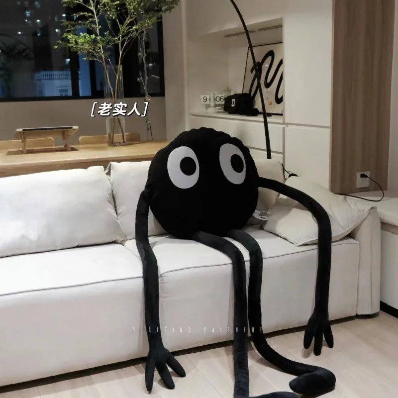 Huge Cute Black Briquettes Octopus Plush Toy Giant Stuffed Animal Doll Super Soft Hug Pillow Gift for Kids and Adults