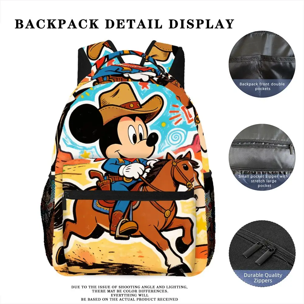 

Рюкзак для компьютера Disney Cowboy Mickey Mouse, 1 шт., модный и простой, унисекс, большой вместимости, высококачественный подарок